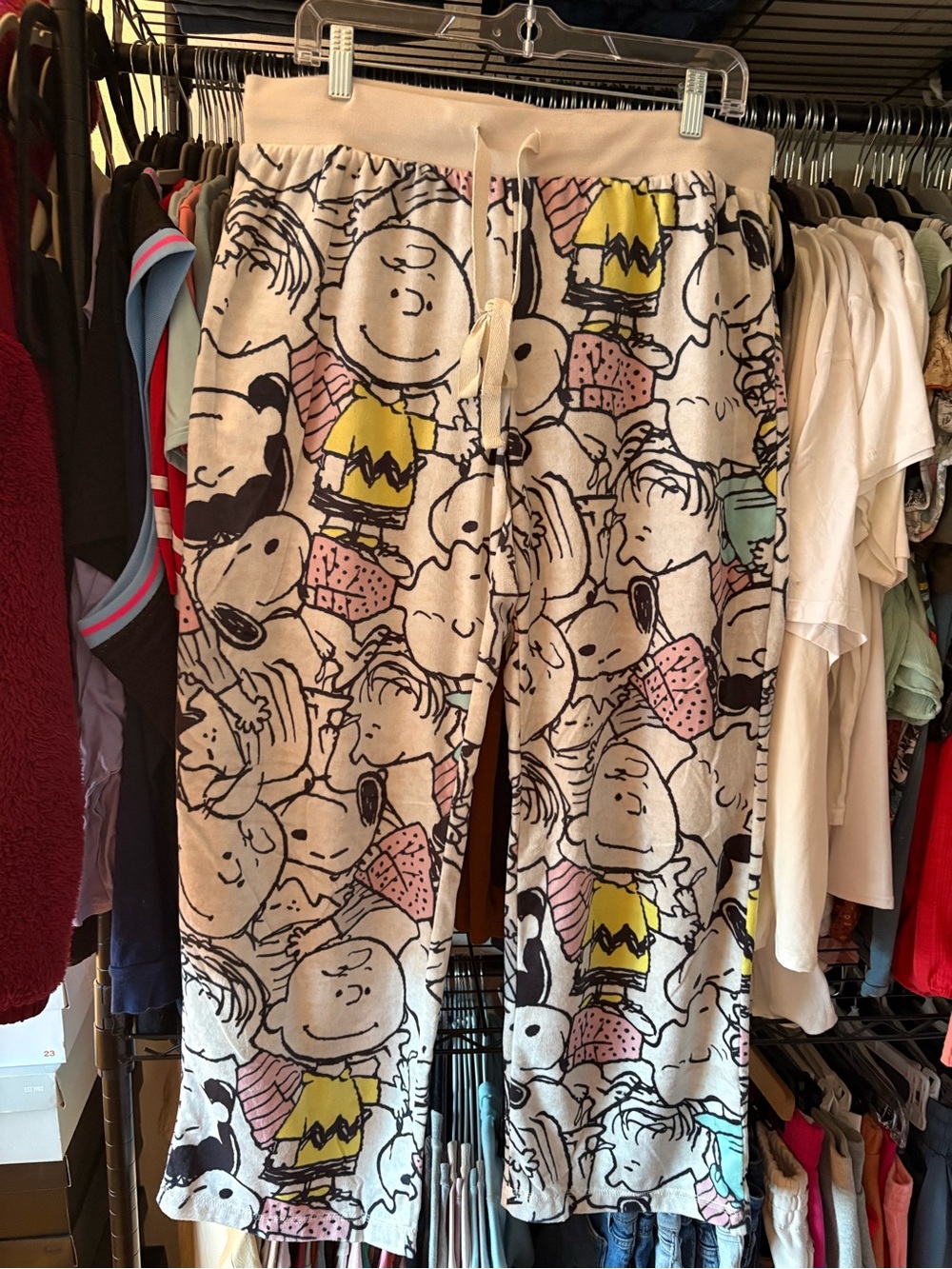Women Beige Peanuts Character Pajama Pants - Snoopy & Friends